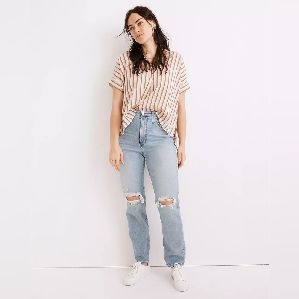 The Curvy Perfect Vintage Jean in Danby Wash: Ripped Edition